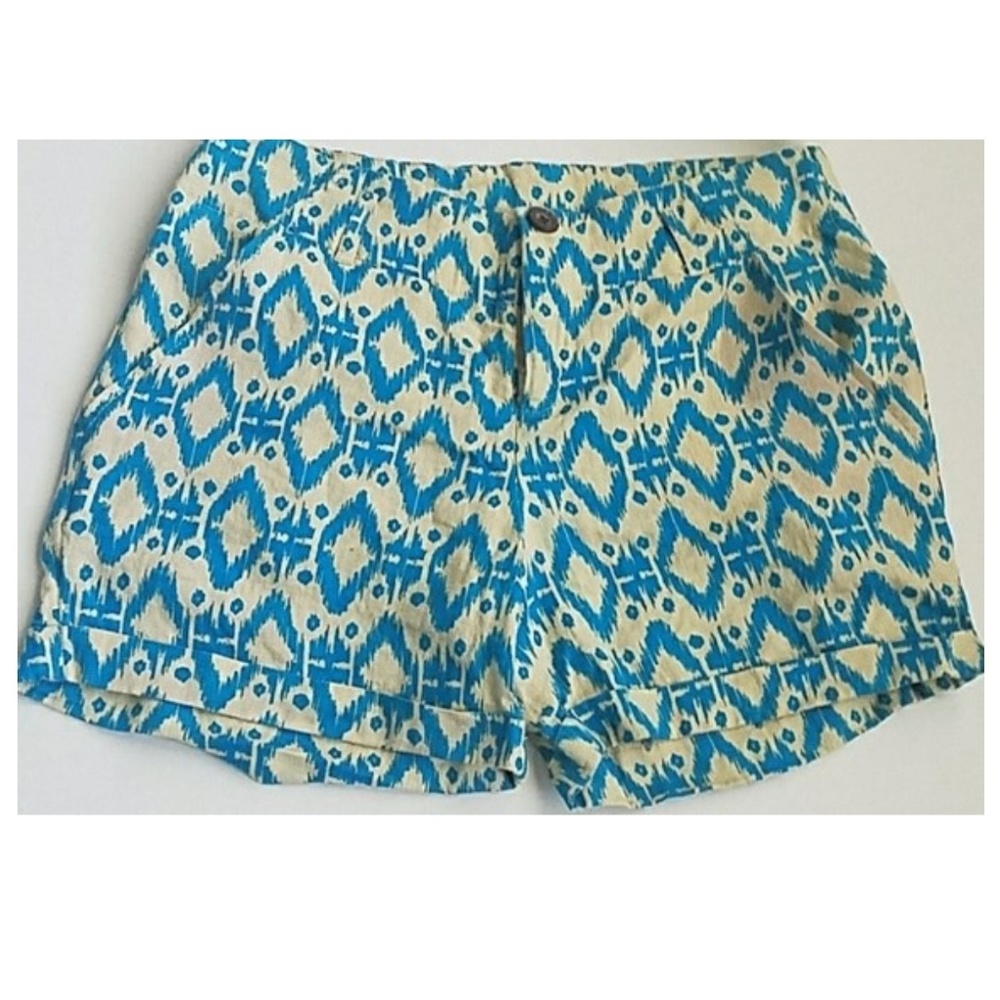 KENAR Linen Patterned Shorts EUC SZ 4